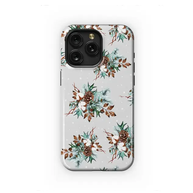 Google Pixel 2 XL Winter Pinecone Cotton Botanical Pattern Mini S S Phone Case