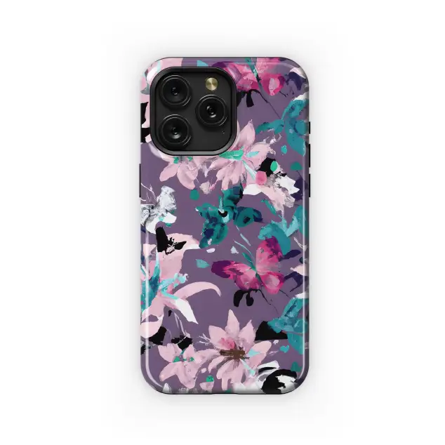 Google Pixel 3 XL Floral Lilly Butterfly Lavender Duvet Phone Case