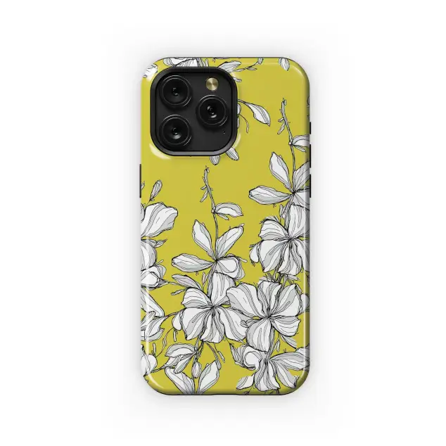 Google Pixel 4 Goldenrod Wildflower Abstract Ink Art Phone Case