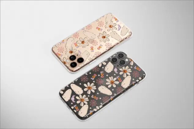 Google Pixel 6 Pro Clear Floral Phantoms in a Groovy Garden Phone Case
