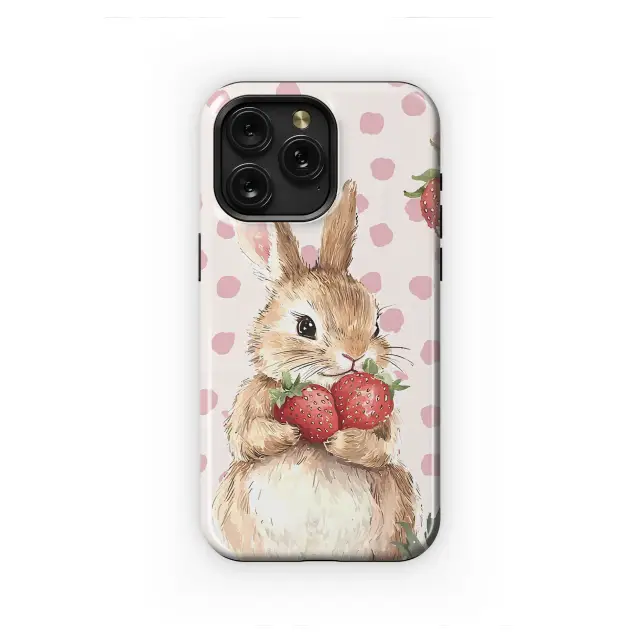 Google Pixel 6 Pro Sweet Strawberry Bunny Watercolor Art Phone Case