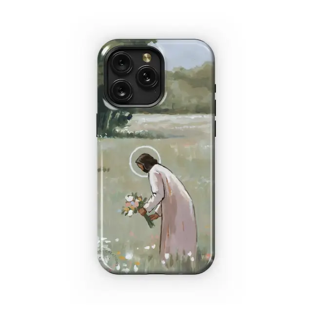 Google Pixel 6 Catholic Christian Jesus Flower Painting Phone Case