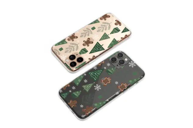 Google Pixel 7 Pro Clear Clear Gingerbread Man and Christmas Tree Holiday Pattern S S Phone Case
