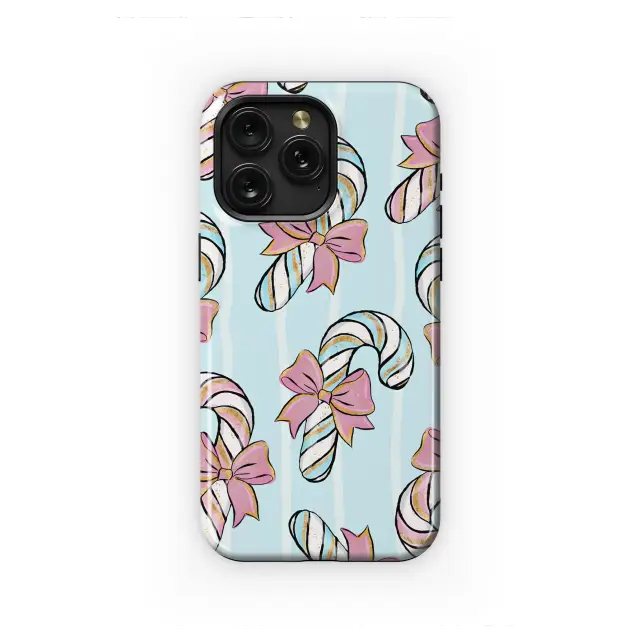 Google Pixel 8 Pro Pastel Candy Cane Pink Bow Holiday Pattern Mini S S Phone Case
