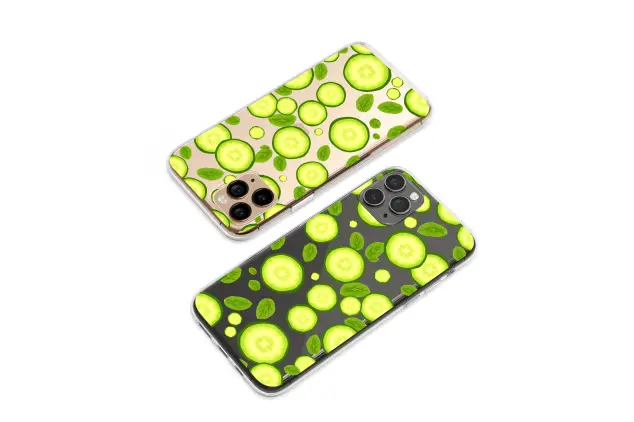 Google Pixel 8a Clear Clear Glitch Art Cucumber Slice and Leaf Pattern S S Phone Case