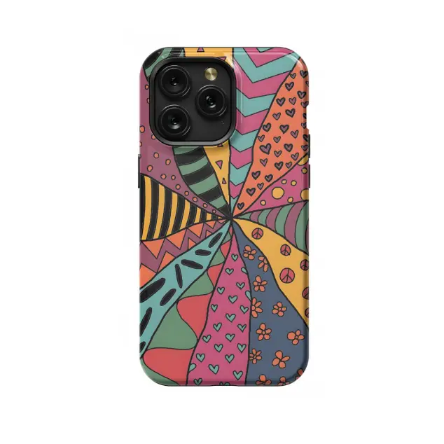 Google Pixel 8a Retro Aesthetic Hippie Colorful Groovy Vibe Phone Case