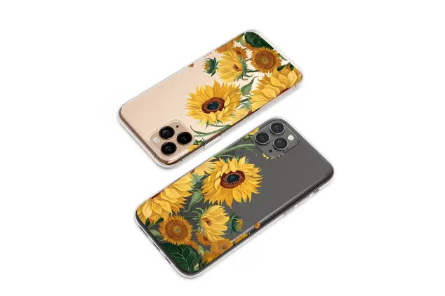Google Pixel 9 Pro Clear Golden Blooms in Velvet Night Phone Case
