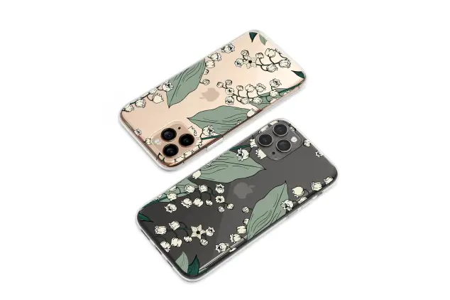 Google Pixel 9 Pro Clear Midnight Garden Lily of the Valley Phone Case