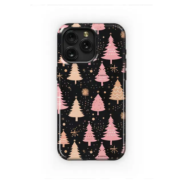 Google Pixel 9 Pink Christmas Tree Pattern Whimsical Holiday Forest Design S S Phone Case