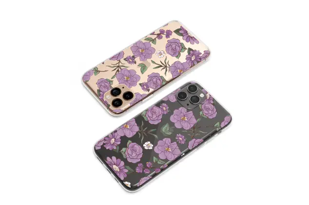 Google Pixel XL Clear Midnight Bloom Purple Floral Garden Phone Case