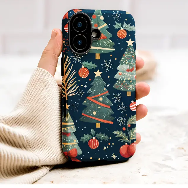 HMD Pulse Pro Festive Christmas Tree Illustrated Holiday Pattern S S Phone Case