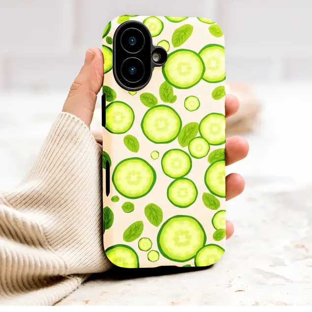 HMD Pulse Pro Fresh Cucumber Slices and Mint Leaf Pattern Mini S S Phone Case