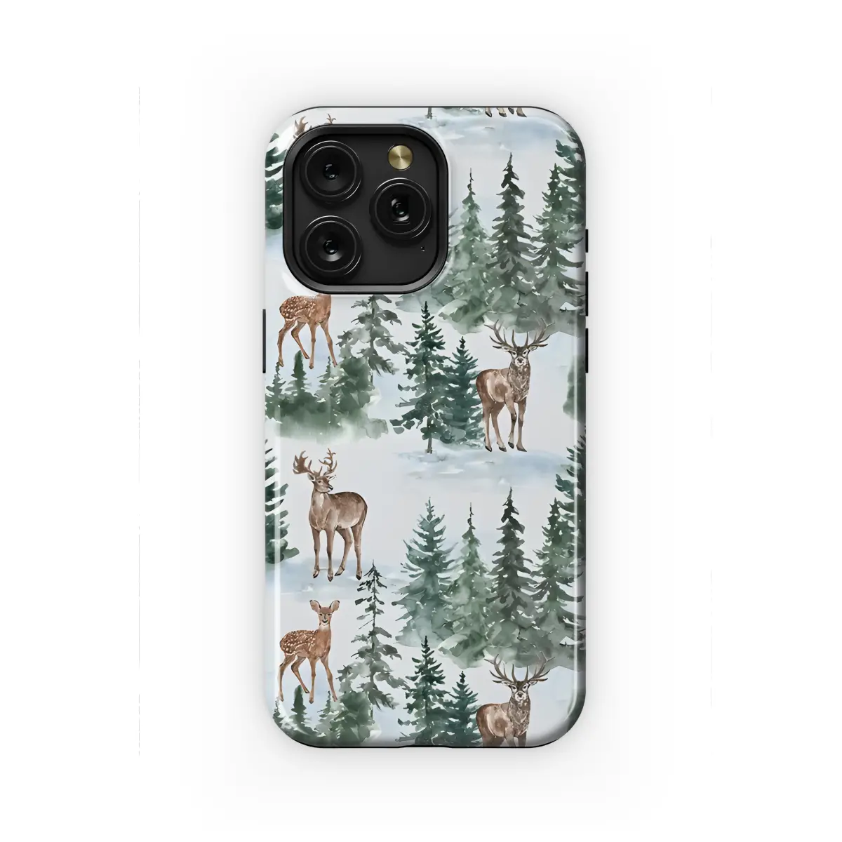 Honor 200 Pro Watercolor Christmas Forest Deer Seamless Pattern Phone Case - Image 1