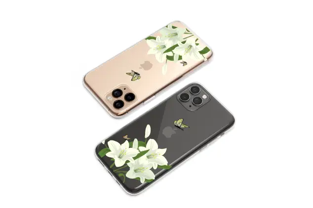 Huawei Mate 20 Lite Clear Ivory Lilies and Midnight Wings Phone Case