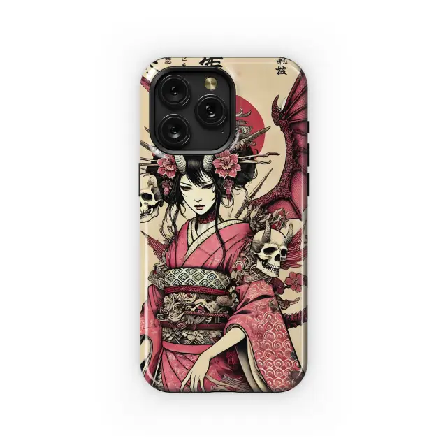 Huawei Mate 20 Lite Crimson Geisha Skull Art Phone Case