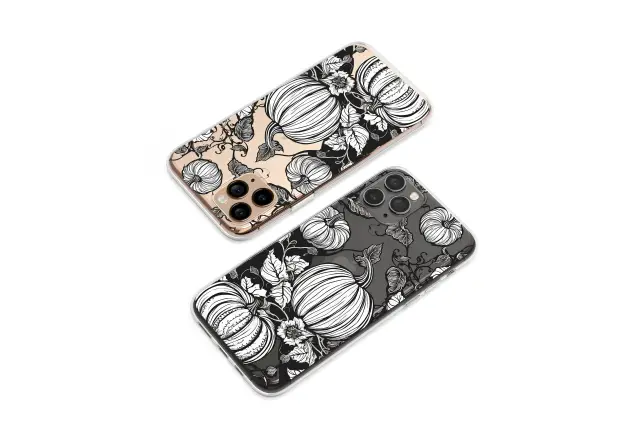 Huawei P20 Lite Clear Engraved Harvest on Midnight Wood Phone Case