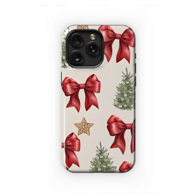 Huawei P40 Lite Festive Christmas Tree Red Bow Gingerbread Pattern S S Phone Case
