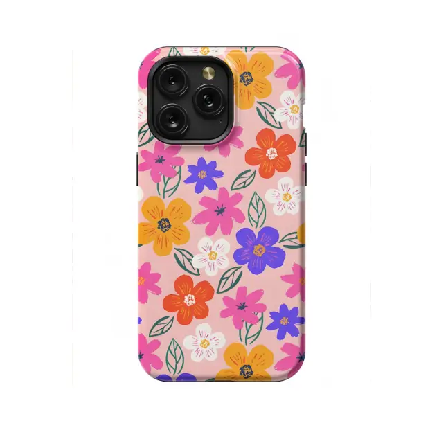 Huawei P40 Lite Hand Drawn Colorful Groovy Floral Phone Case
