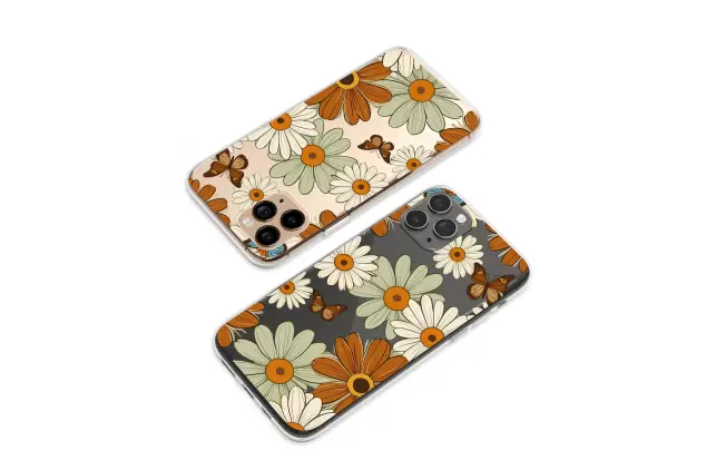 Motorola Edge 50 Pro Clear Groovy Daisy Garden with Butterflies Phone Case