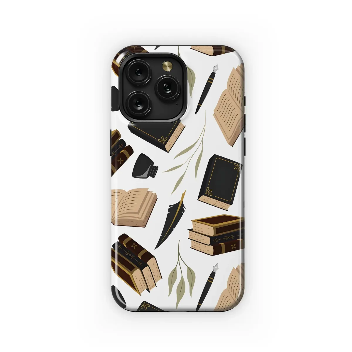 Motorola Edge 50 Pro Vintage Books and Writing Pattern Phone Case - Image 1