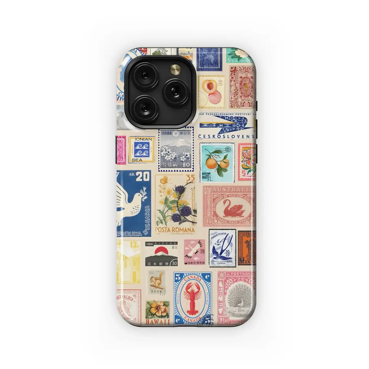 Motorola Edge 50 Pro Vintage Postage Stamps Phone Case - Image 1