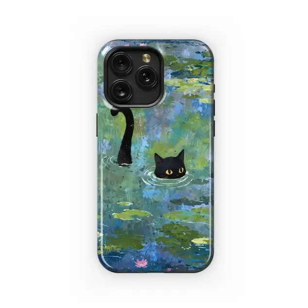Motorola Moto G5 Black Cat Lily Pads Phone Case