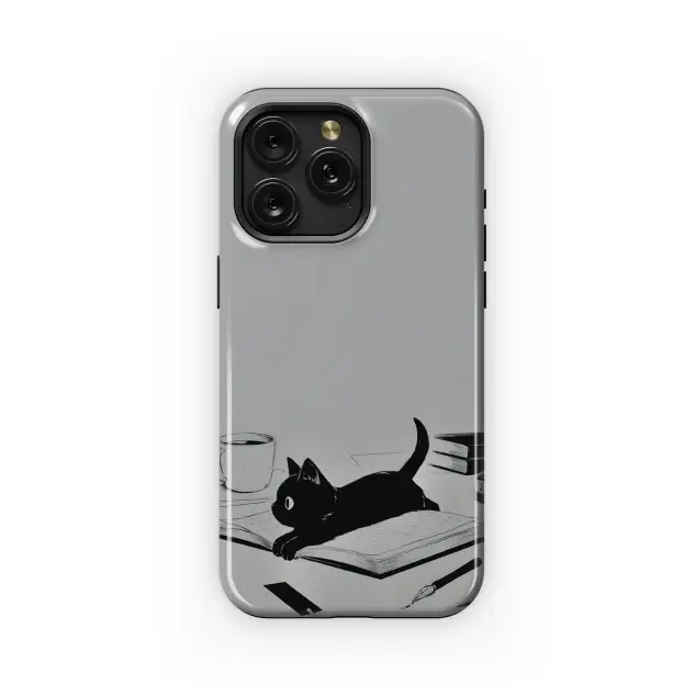 Motorola Moto G55 Book Lover Black Cat Reading Phone Case