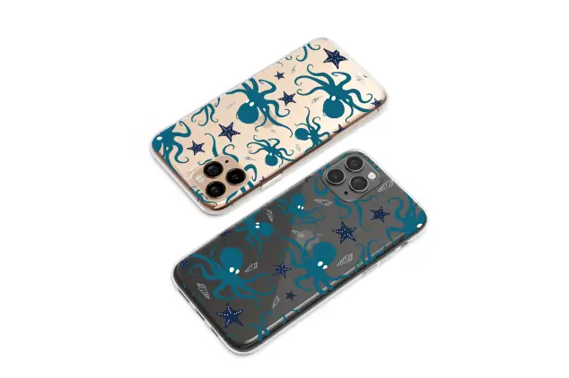 Motorola Moto G55 Clear Teal Octopus Midnight Ocean Dance Phone Case