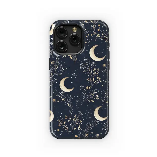Motorola Moto G55 Midnight Blooms and Crescent Moons Phone Case