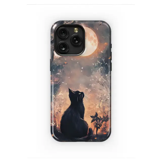 Motorola Moto G55 Mystical Night Moon Black Cat Phone Case