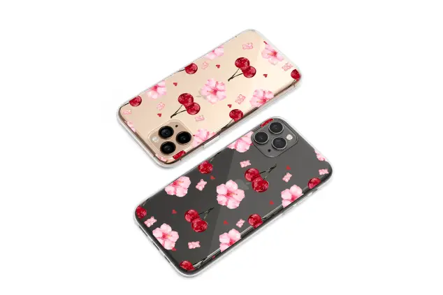 Motorola Moto G75 Clear Cherry Blossom Candy Noir Phone Case