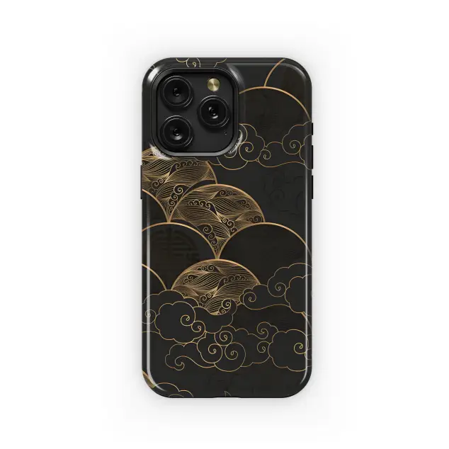 Motorola Moto G75 Gold Waves Clouds Japanese Phone Case