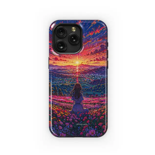 Motorola Moto G75 Sunset Flower Field Dream Phone Case