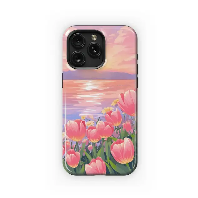 Motorola Moto G75 Sunset Tulip Garden Phone Case
