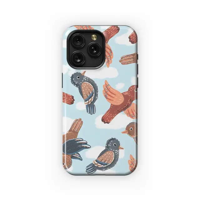 Motorola Moto X50 Ultra Hand Drawn Flying Birds Phone Case