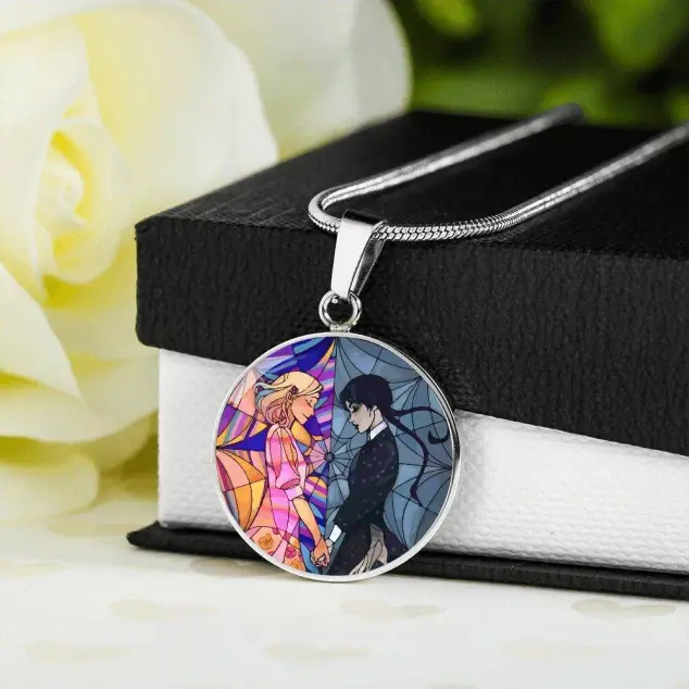 OnePlus 10 Pro Custom Engraved Wednesday Addams and Enid Necklace Phone Case