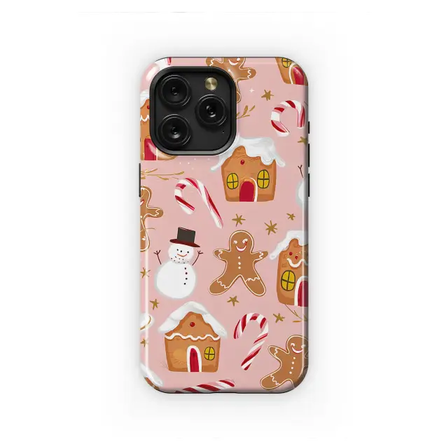 OnePlus 10 Pro Pink Christmas Gingerbread Man and Snowman Pattern S S Phone Case