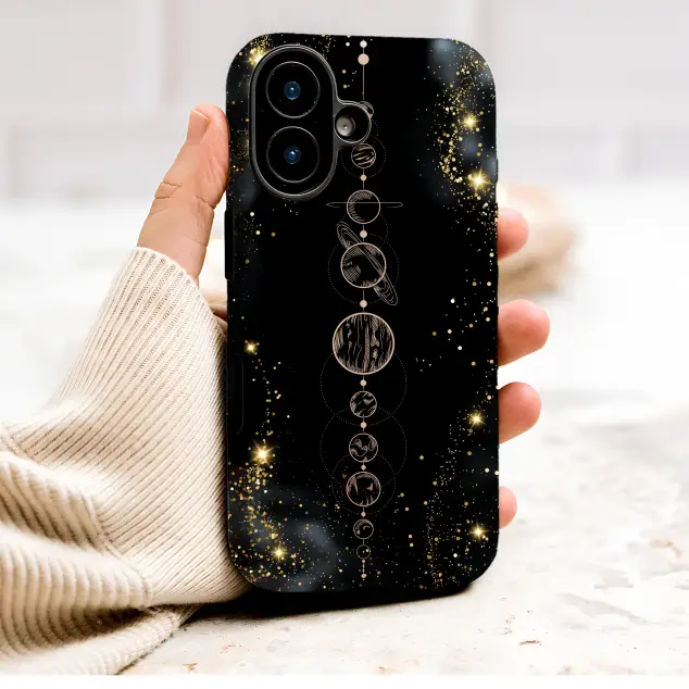 OnePlus 7 Pro Celestial Planet Alignment Gold Star Graphic Mini S S Phone Case