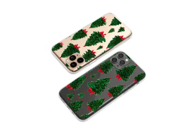 OnePlus 7 Pro Clear Clear Festive Christmas Tree Pattern Holiday Design S S Phone Case