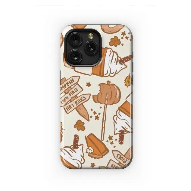 OnePlus 7 Pro Cozy Autumn Pumpkin Spice Doodle Pattern Mini S S Phone Case