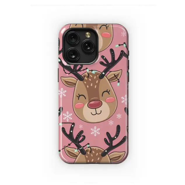 OnePlus 7 Pro Cute Pink Reindeer Holiday Snowflake Pattern Mini S S Phone Case