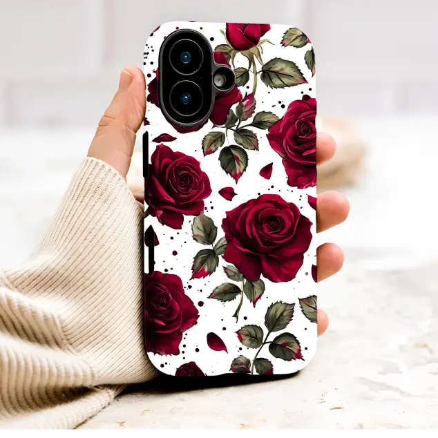 OnePlus 7 Pro Deep Red Rose Floral Pattern Botanical Art Mini S S Phone Case
