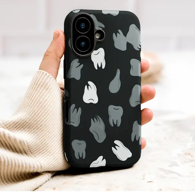 OnePlus 7 Pro Monochrome Teeth Pattern Dental Art Gift Mini S S Phone Case