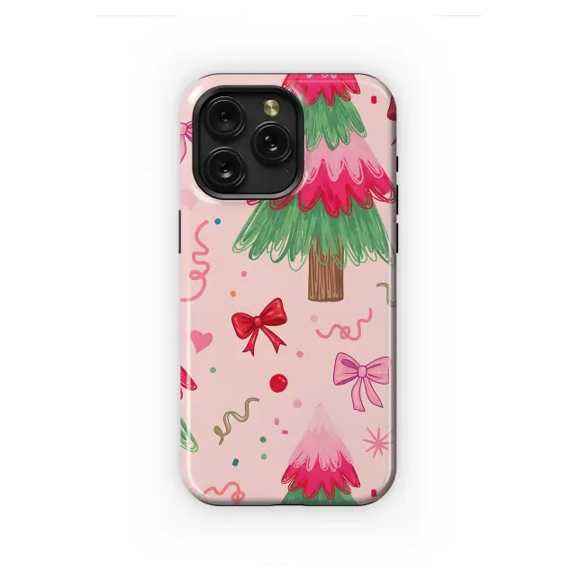 OnePlus 7 Pro Whimsical Pink Christmas Tree Holiday Pattern Mini S S Phone Case