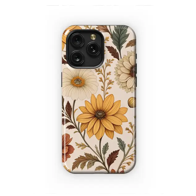 OnePlus 7T Golden Autumn Wildflower Botanical Art Phone Case