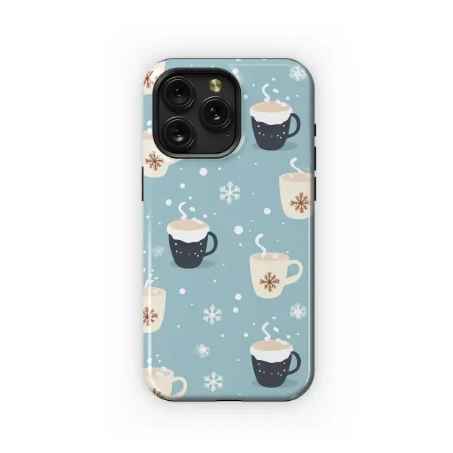 OnePlus 8 Cozy Hot Cocoa Mug Snowflake Blue Winter Pattern S S Phone Case