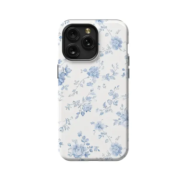 OnePlus 9 Pro Blue Flower French Toile De Jouy Phone Case