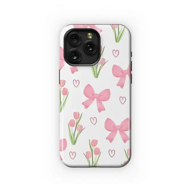 OnePlus 9 Pro Coquette Pink Bow and Tulip Pattern Mini S S Phone Case