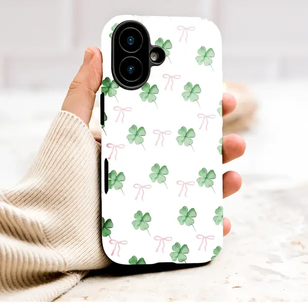 OnePlus 9 Pro Watercolor Clover and Pink Bow Pattern Mini S S Phone Case