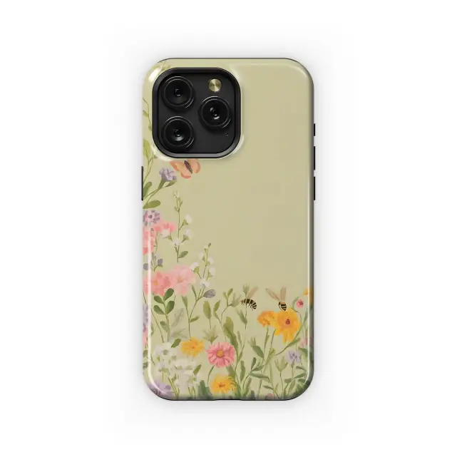 OnePlus 9 Watercolor Wildflower Butterfly Bee Garden Phone Case